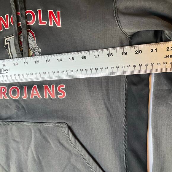 Nike Therma-fit Women Sweatshirt size S Hoodie Hand Warmer Gray Lincoln Trojans - Picture 3 of 10